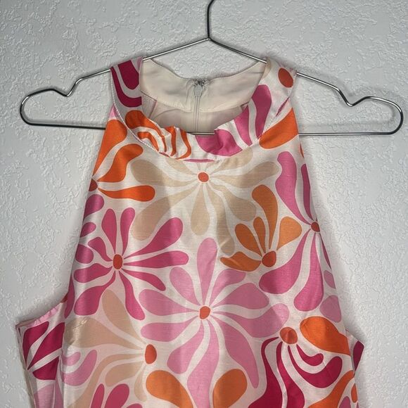 NWT Hutch Jones Halter Mini Dress |Anthropologie Power Flower Pink Large - Picture 4 of 14